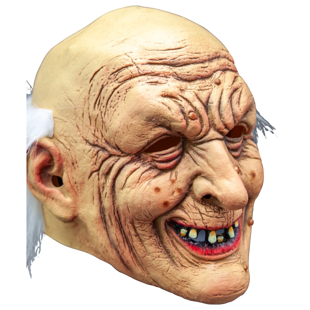 Baldy Old Guy Latex Mask with Hair