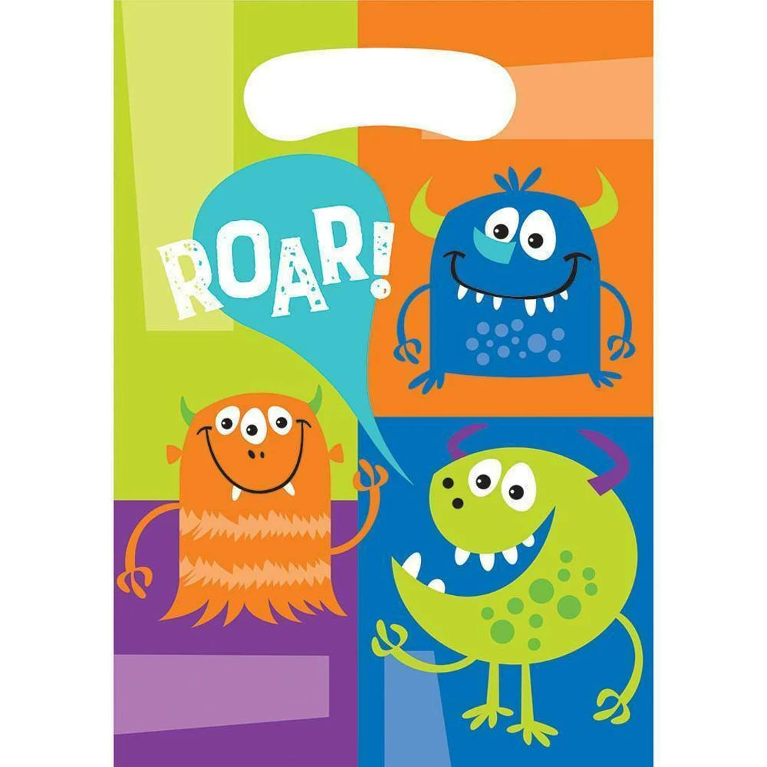 Fun Monsters Plastic Loot Bags - 8pk