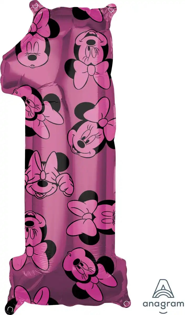 Minnie Mouse Number 1 Shaped Foil Balloon - 26"