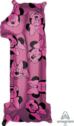 Minnie Mouse Number 1 Shaped Foil Balloon - 26"
