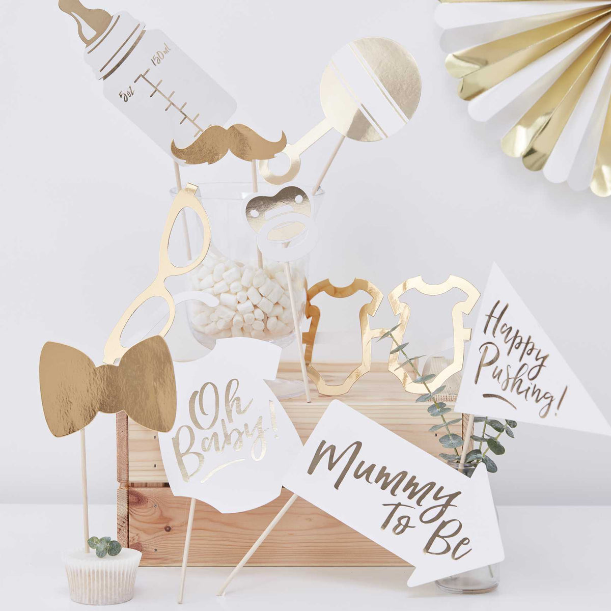 Oh Baby! Baby Shower Photo Booth Props - 10pk