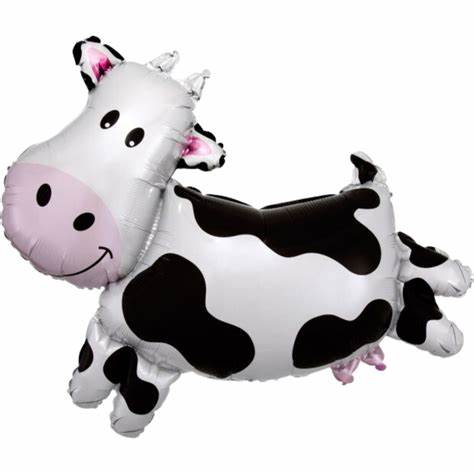 Leaping Cute Cow Supershape Foil Balloon