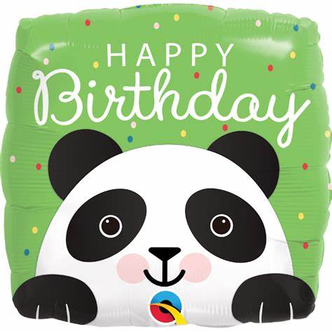 Panda Happy Birthday 18" Square Foil Balloon