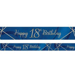 9ft Banner - Navy & Gold Foil Happy 18th Birthday Party Banner