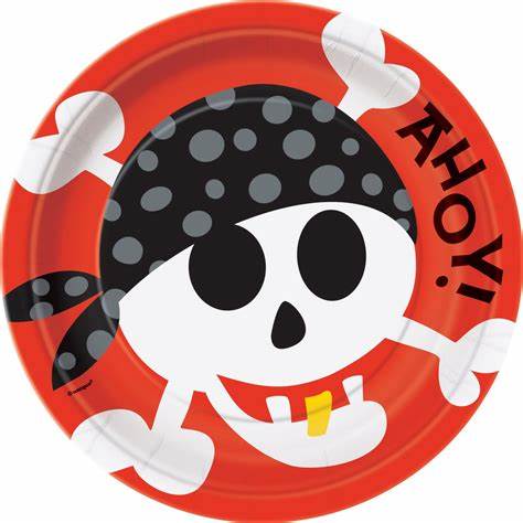 Pirate "Ahoy" Party Paper Plates 9" - 8pk