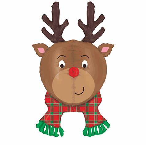 35" 3D Reindeer Head Foil Balloon