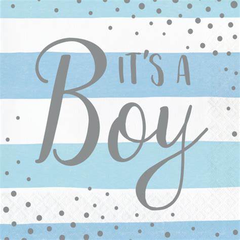 It's A Boy - Blue Stripe Napkins - 16pk