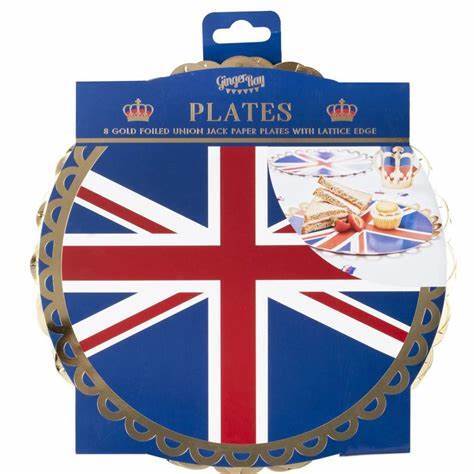 Union Jack Coronation Party Paper Plates