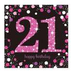 Pink 21st Birthday Celebration Napkins - 16pk
