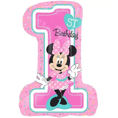 Minnie Mouse Number 1 Shaped Foil Balloon - 28"
