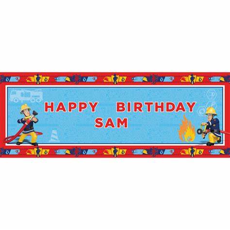 Personalised Banner Fireman Sam - Large