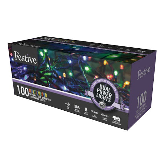 100 sparkle lights - Multicolour Battery / USB