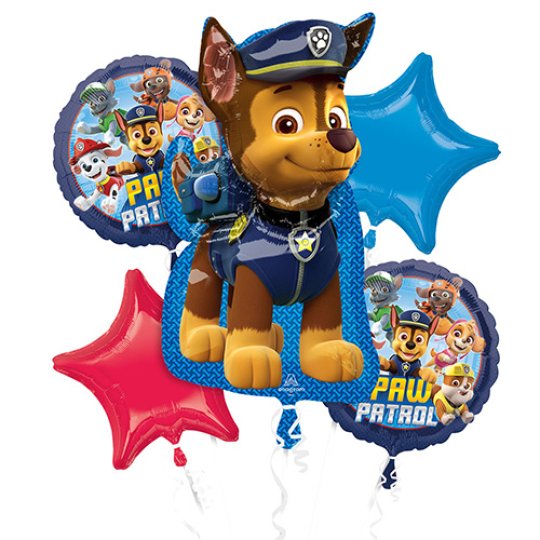 Paw Patrol Chase Supershape Foil Balloon Bouquet - 5pcs