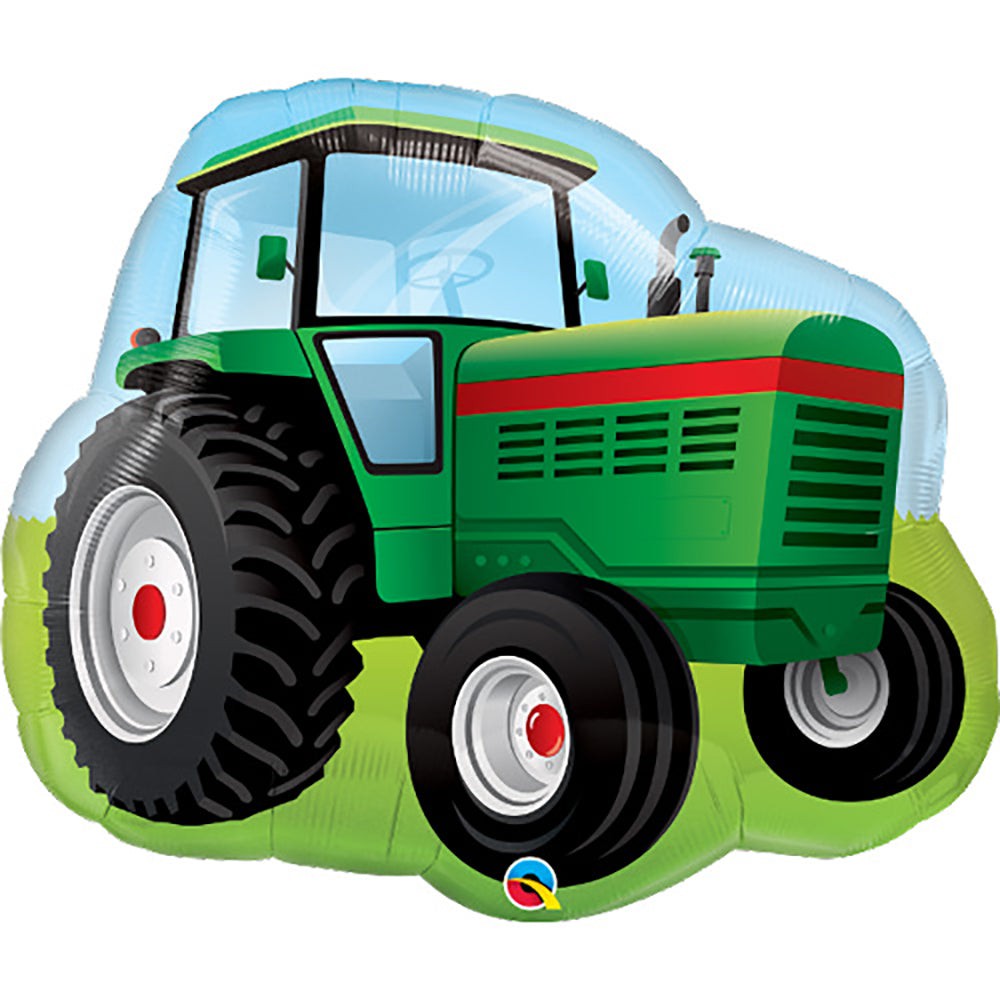 Green Farm Tractor 34" Foil Shaped Balloon