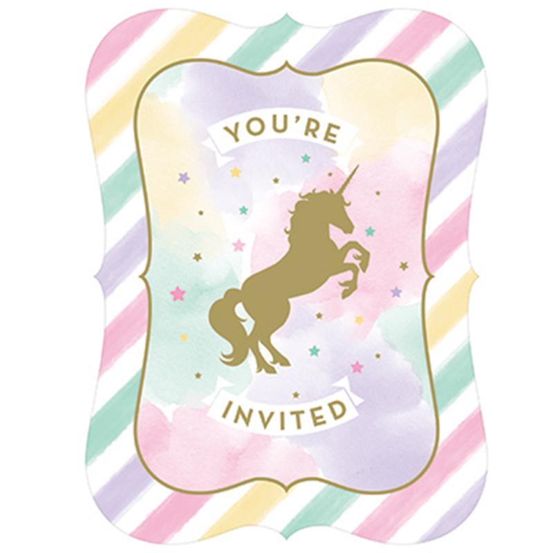 Unicorn Sparkle "You're Invited" Party Invitations - 8pk