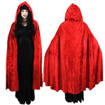 Red Hooded Velour Cape