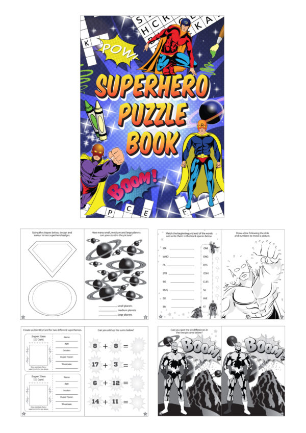 Mini Superhero Puzzle Book - Each