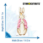 Rabbit Pink Jacket Cardboard Cut Out Height 93cm