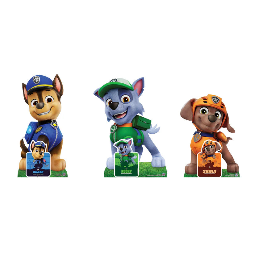 Chase, Rocky and Zuma Paw Patrol Multi Pack Bundle Cardboard Cut Outs Height 66cm