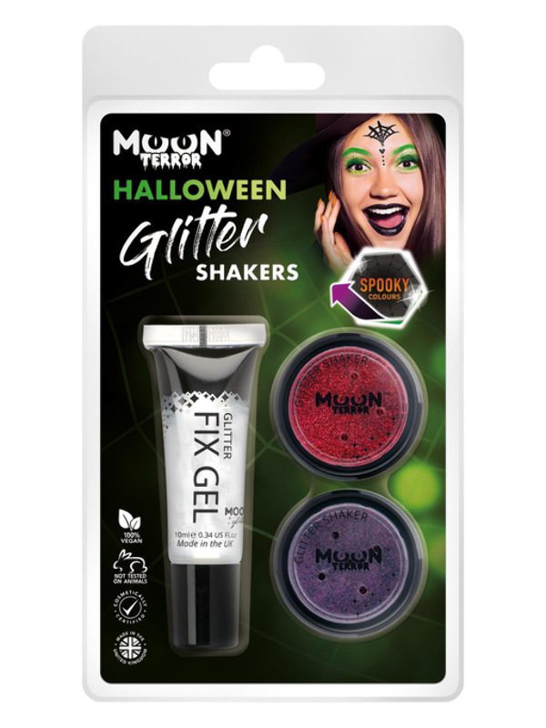 Halloween Glitter Shakers Red & Purple