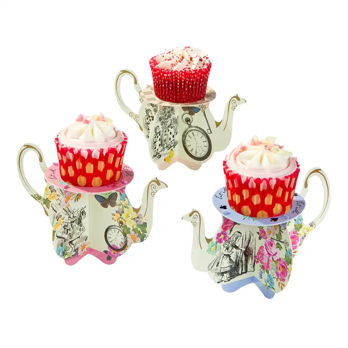 Alice in Wonderland Teapot Cake Stands - 6pk