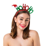 Die Cut Red & Green Glitter Ho Ho Ho - Headband