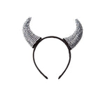 Rhinestone Devil Horns - Silver