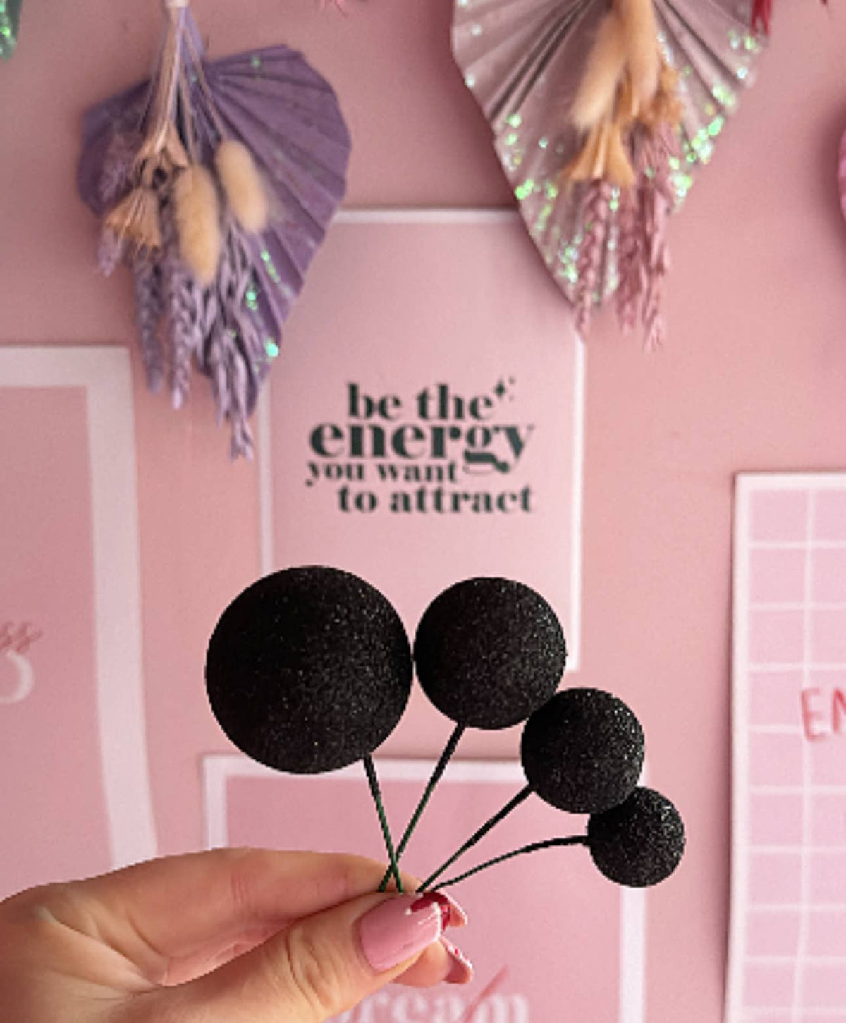 Cake Spheres | Cake Balls | Glitter Cake Topper Spheres