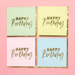 Pastel 'Happy Birthday' Paper Napkins 16 Pack