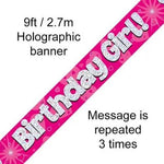 1st Birthday Girl Pink SparkleBanners - Various