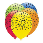 Block Party Colourful 11" Latex Balloons - 6pk