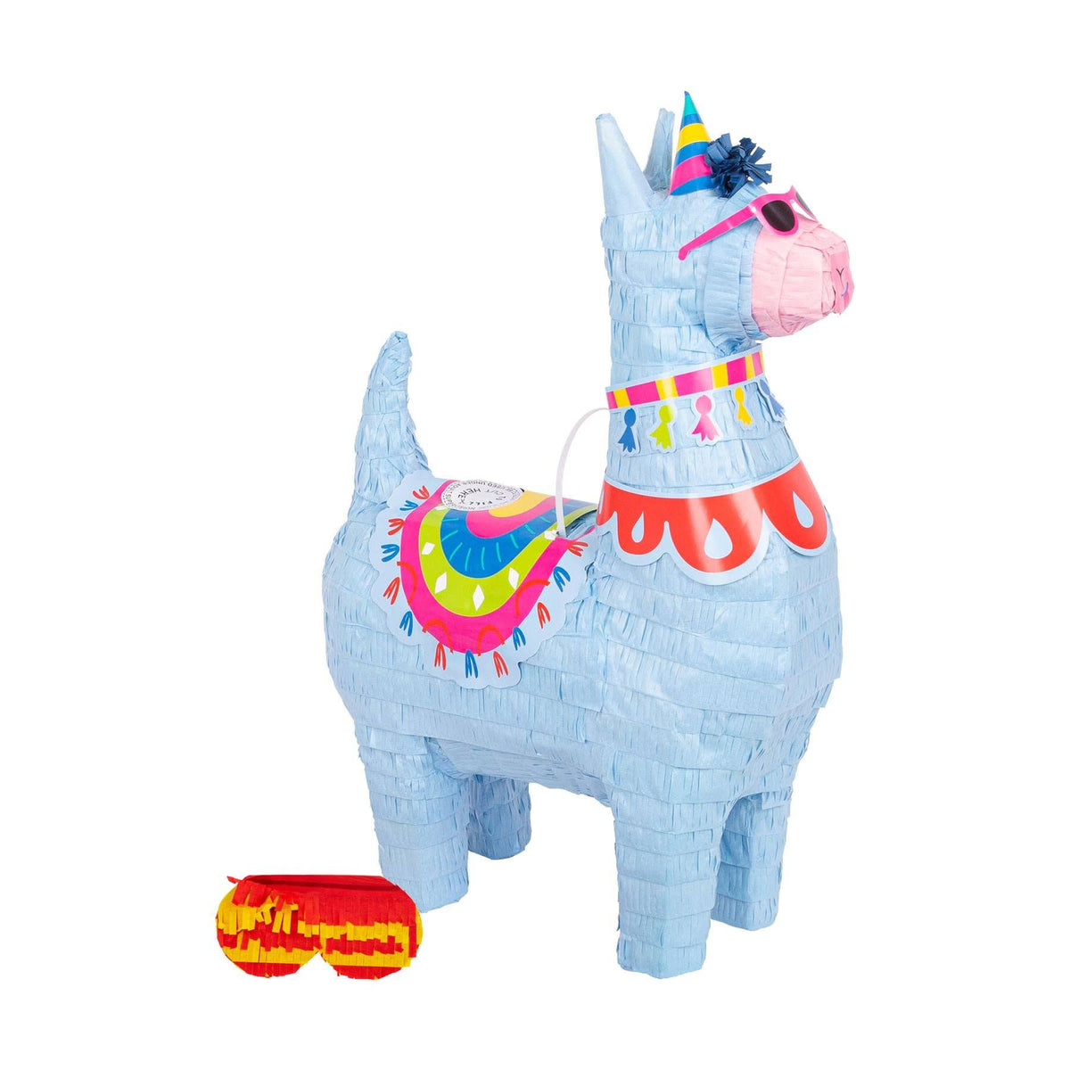 Blue Llama Pinata with Blindfold