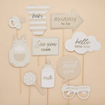Neutral Baby Shower Photo Props - Pack of 10
