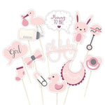 Baby Shower Pink Photo Booth Props - 13 Pack