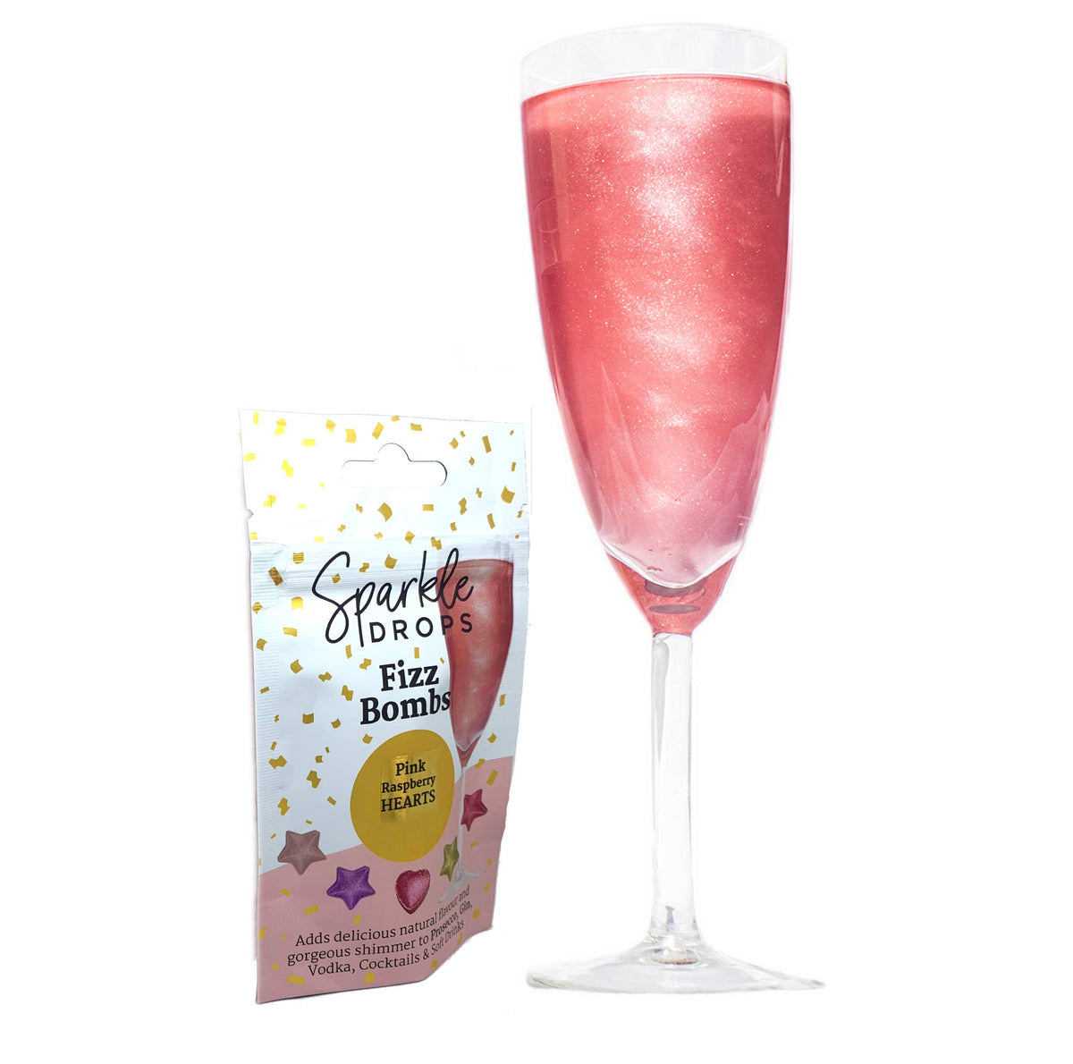 Sparkle Drops Fizz Bombs Raspberry Stars 20g