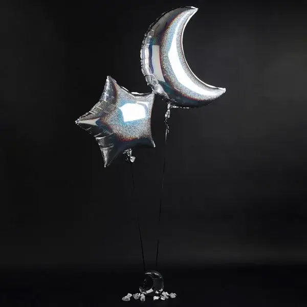 Moon 28" & Star 24" Foil Balloons 2 Pack