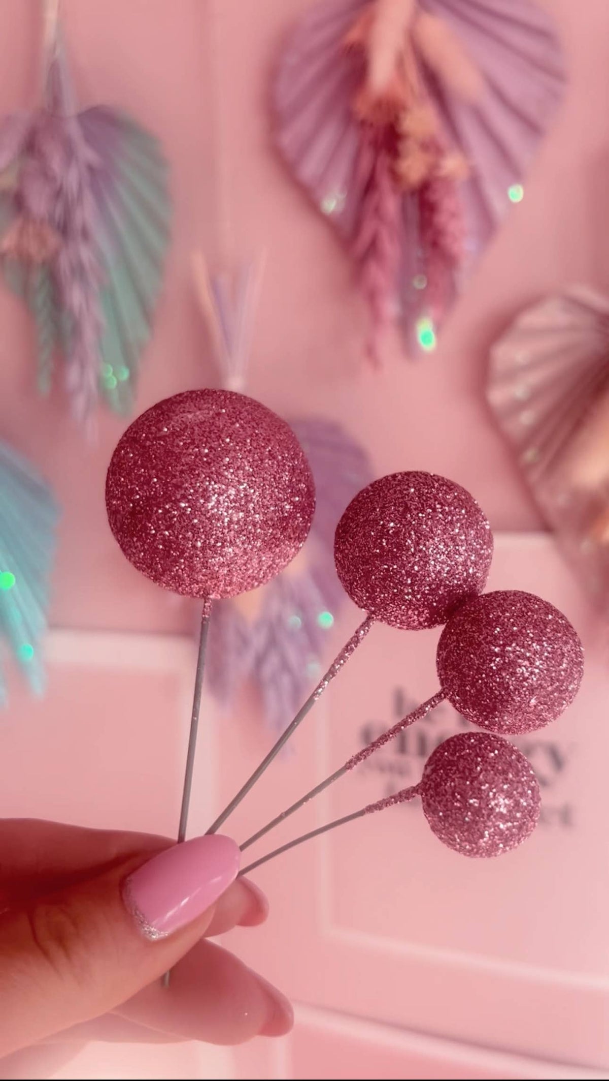 Cake Spheres | Cake Balls | Glitter Cake Topper Spheres