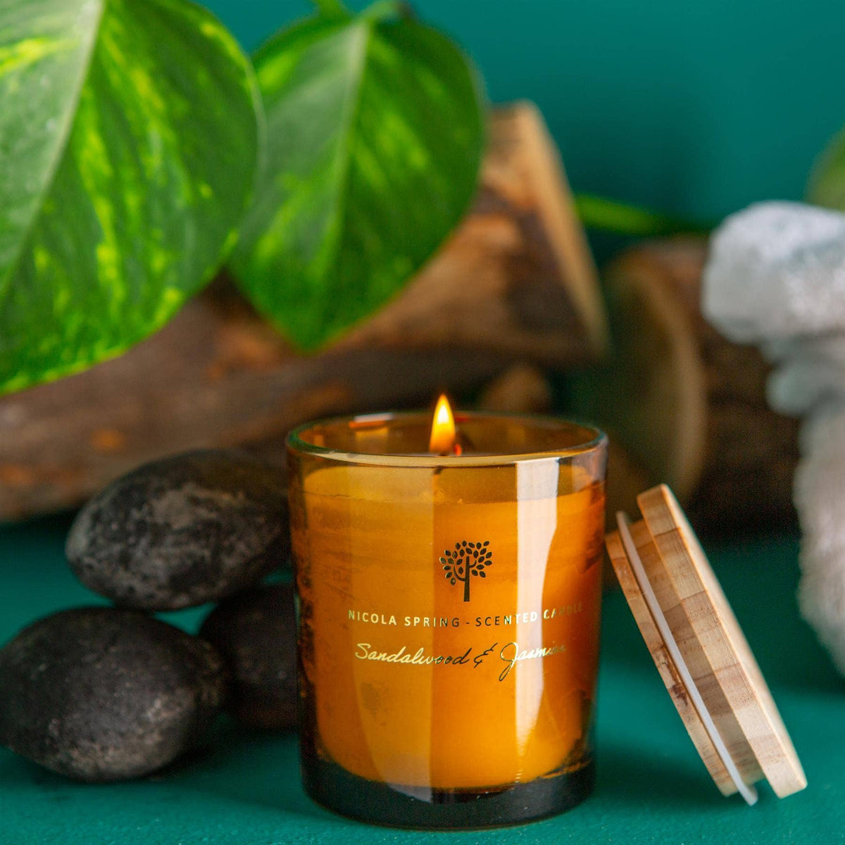 130g Sandalwood & Jasmine Wax Scented Candle Nicola Spring