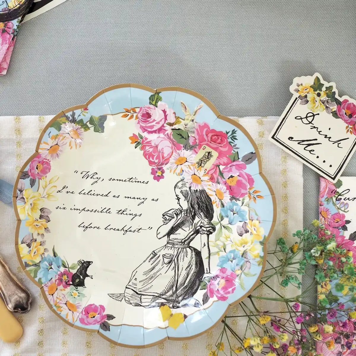 Alice in Wonderland Dainty Plates - 12pk