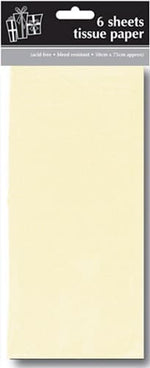 Cream Tissue Paper - Acid Free - 6 x Sheets