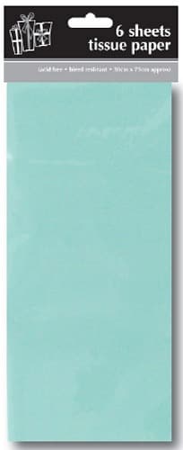 Light Baby Blue Tissue Paper - Acid Free - 6 x Sheets