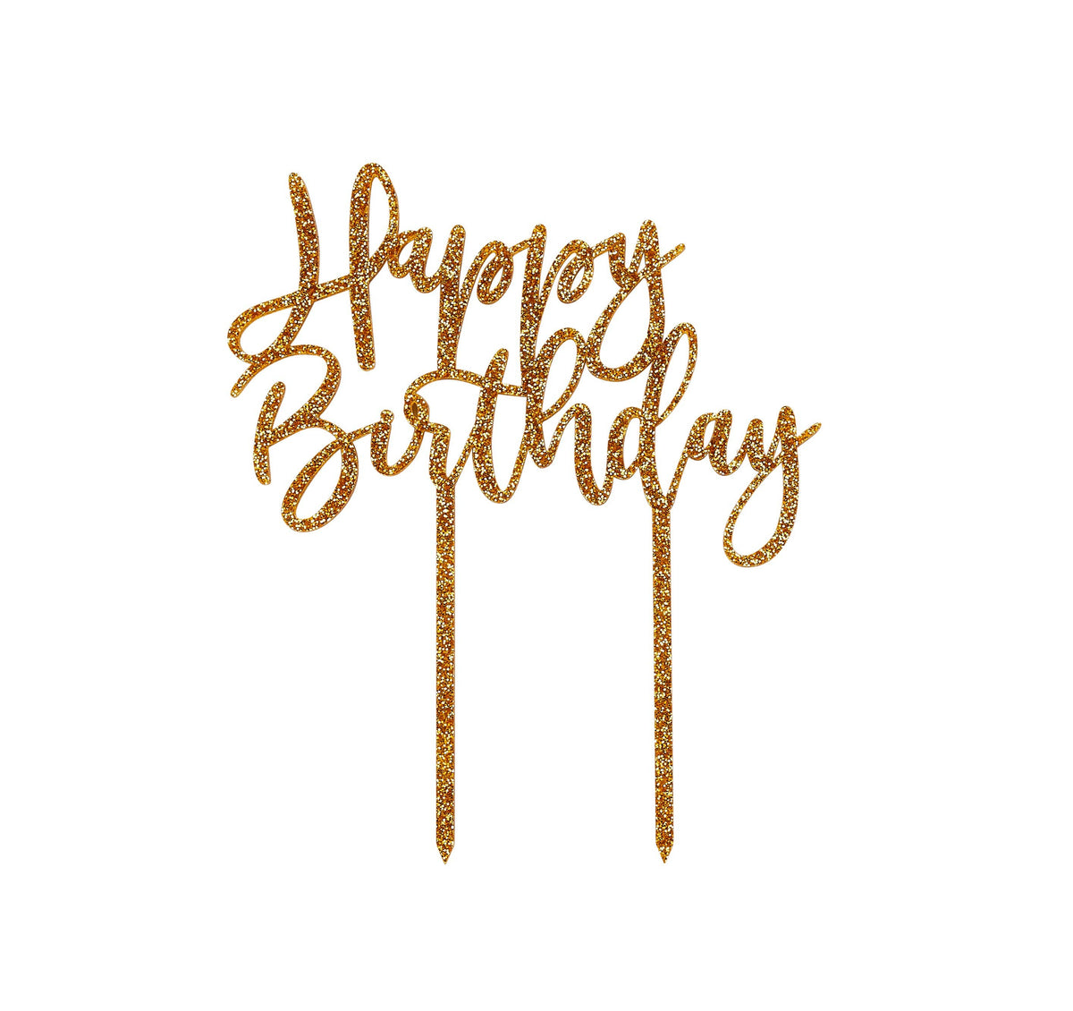 'Happy Birthday' Glitter Acrylic Cake Topper