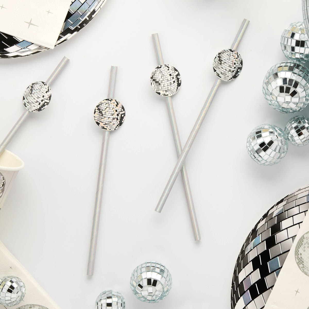 Disco Ball Paper Straws - Pack of 16