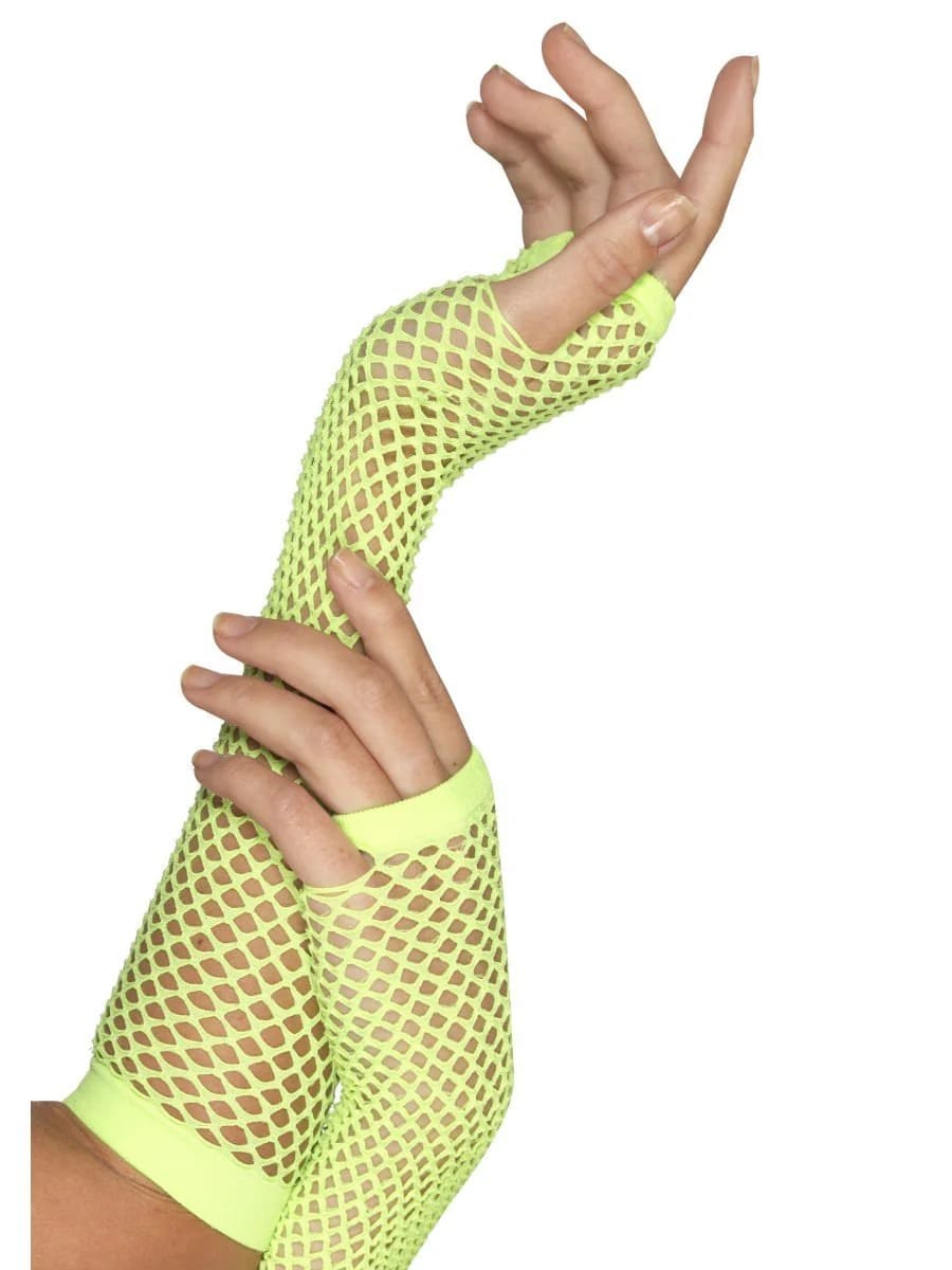 Long fishnet Gloves - Yellow