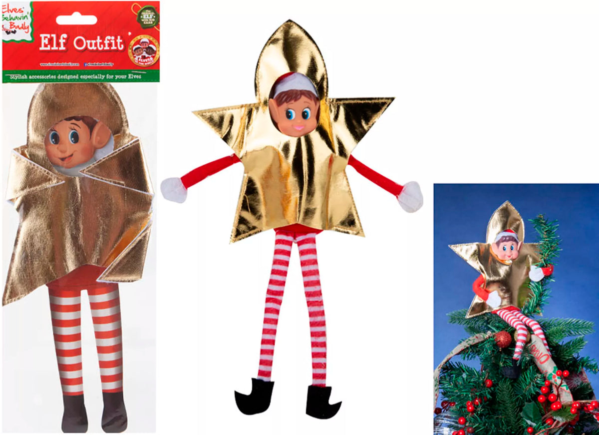 Elf Christmas Gold Star Outfit
