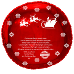 Christmas Eve Santa Arrival 18" Metallic Red Foil Balloon