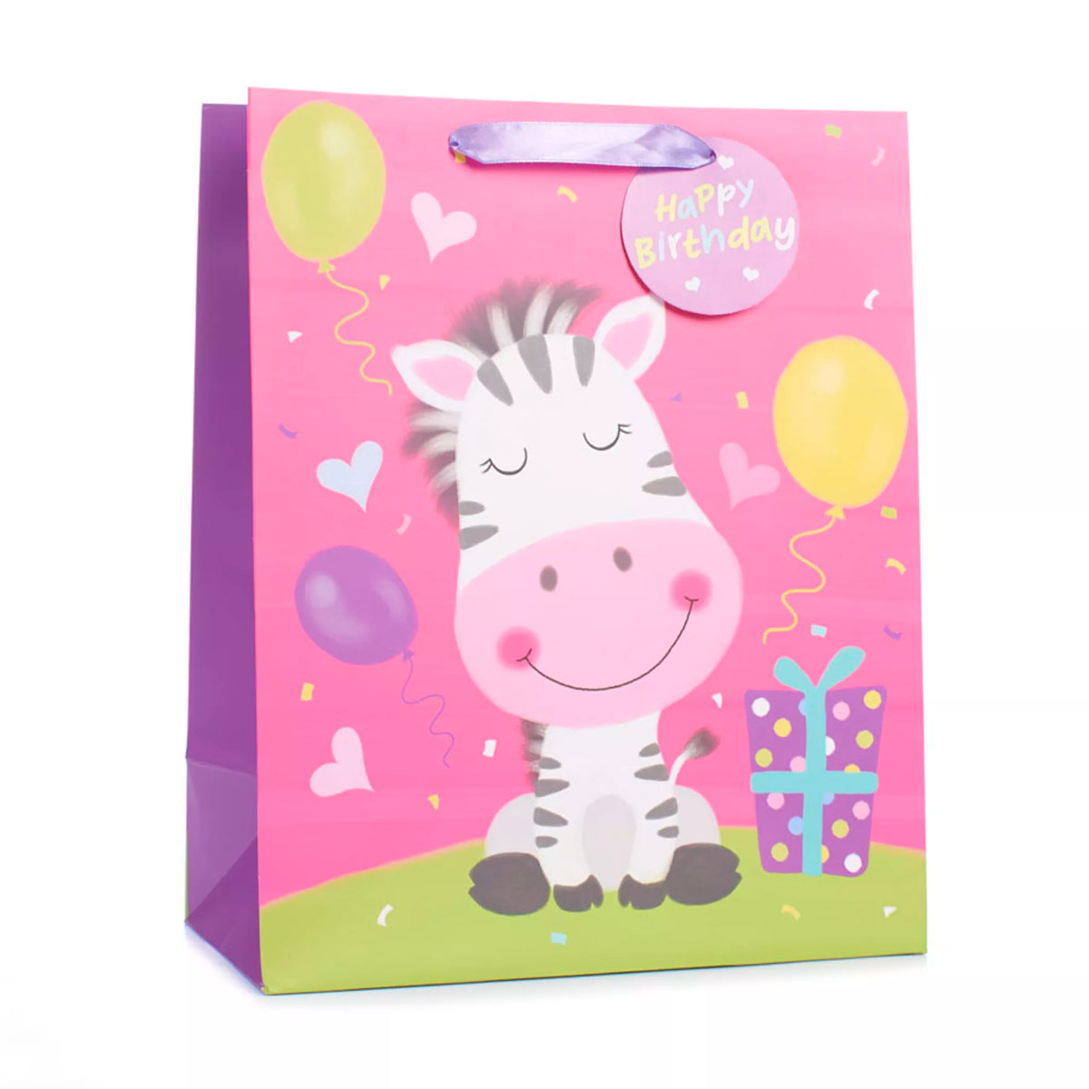 Fun Design Children's Gift Bag Zebra Large - Each