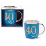 Birthday Mug Age 40 in Blue