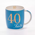 Birthday Mug Age 40 in Blue