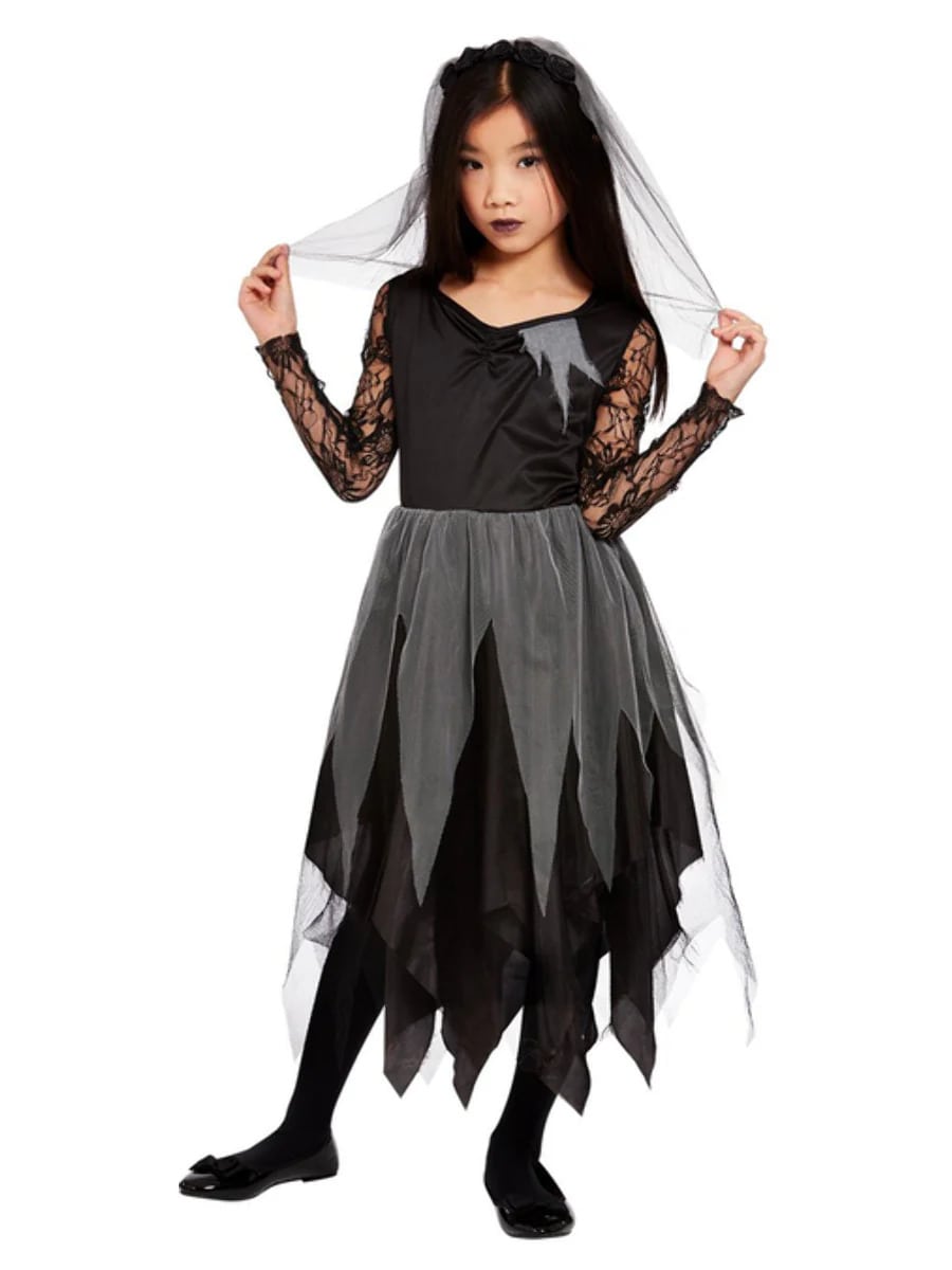 Black Graveyard Bride Kids Costume